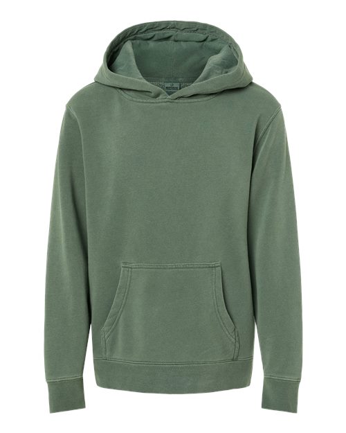 Independent Trading Co. PRM1500Y Youth Midweight Pigment-Dyed Hooded Sweatshirt #color_Pigment Alpine Green