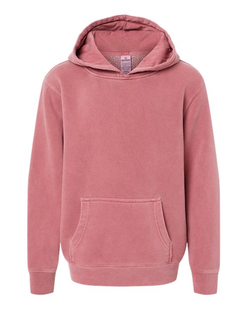 Independent Trading Co. PRM1500Y Youth Midweight Pigment-Dyed Hooded Sweatshirt #color_Pigment Maroon