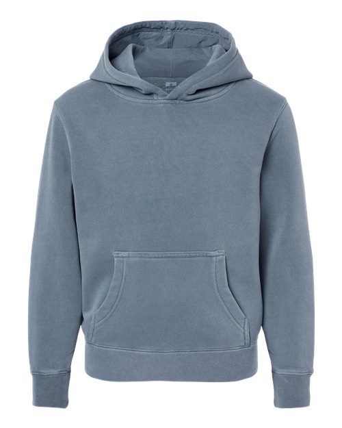 Independent Trading Co. PRM1500Y Youth Midweight Pigment-Dyed Hooded Sweatshirt #color_Pigment Slate Blue