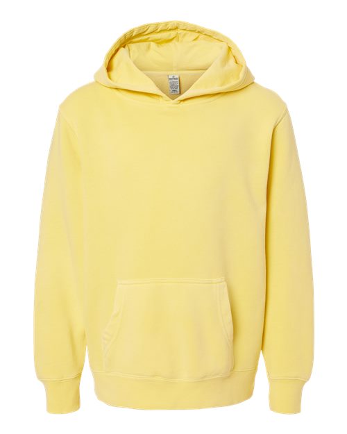 Independent Trading Co. PRM1500Y Youth Midweight Pigment-Dyed Hooded Sweatshirt #color_Pigment Yellow