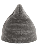Atlantis Headwear SHINE Sustainable Reflective Beanie #color_Dark Grey
