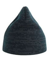 Atlantis Headwear SHINE Sustainable Reflective Beanie #color_Navy