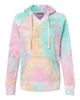 MV Sport W1162 Women’s Courtney Burnout V-Notch Hooded Sweatshirt #color_Rainbow Sorbet