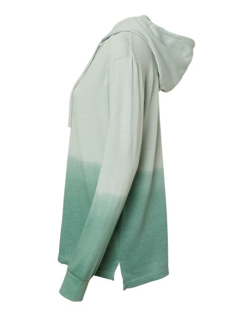 MV Sport W20185 Women's French Terry Ombré Hooded Sweatshirt #color_Greenstone/ Jungle Green