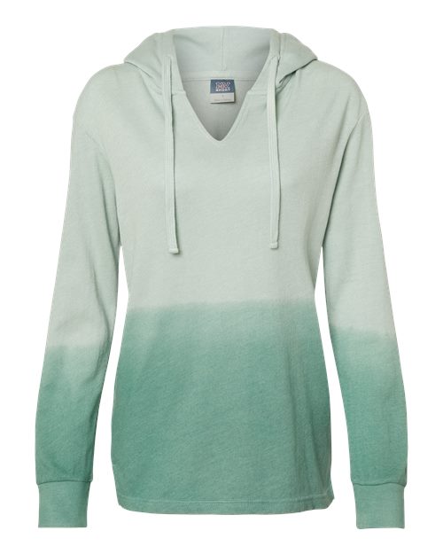 MV Sport W20185 Women's French Terry Ombré Hooded Sweatshirt #color_Greenstone/ Jungle Green