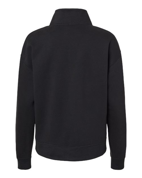 MV Sport W22713 Women's Sueded Fleece Quarter-Zip Sweatshirt #color_Black