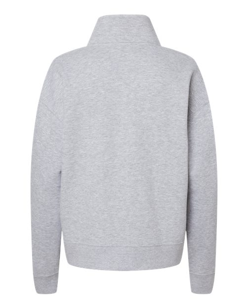 MV Sport W22713 Women's Sueded Fleece Quarter-Zip Sweatshirt #color_Heather Grey