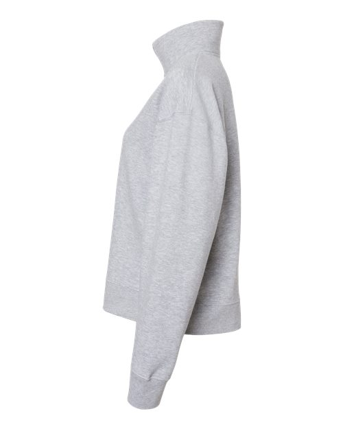 MV Sport W22713 Women's Sueded Fleece Quarter-Zip Sweatshirt #color_Heather Grey