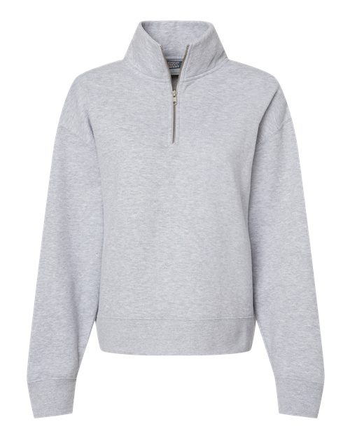 MV Sport W22713 Women's Sueded Fleece Quarter-Zip Sweatshirt #color_Heather Grey