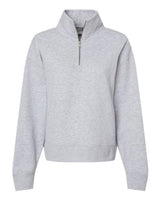 MV Sport W22713 Women's Sueded Fleece Quarter-Zip Sweatshirt #color_Heather Grey