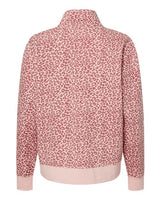 MV Sport W22713 Women's Sueded Fleece Quarter-Zip Sweatshirt #color_Cameo Pink/ Orchid Ice Leopard