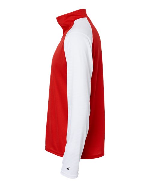 Badger 4231 Breakout Quarter-Zip Pullover #color_Red/ White