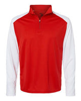 Badger 4231 Breakout Quarter-Zip Pullover #color_Red/ White