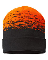 CAP AMERICA RKS12 USA-Made Static Cuffed Beanie #color_Black/ Deep Orange