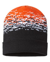 CAP AMERICA RKS12 USA-Made Static Cuffed Beanie #color_Black/ White/ Deep Orange