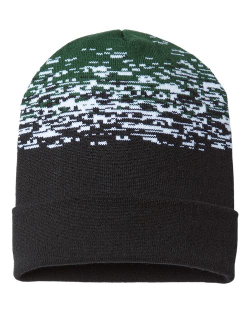 CAP AMERICA RKS12 USA-Made Static Cuffed Beanie #color_Black/ White/ Forest