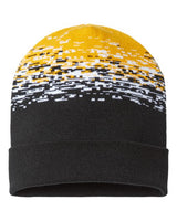 CAP AMERICA RKS12 USA-Made Static Cuffed Beanie #color_Black/ White/ Gold