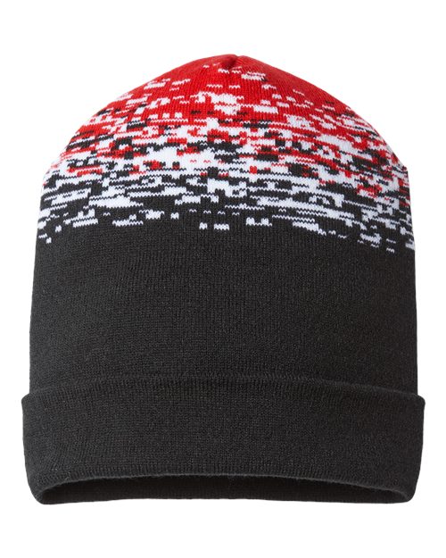 CAP AMERICA RKS12 USA-Made Static Cuffed Beanie #color_Black/ White/ Red