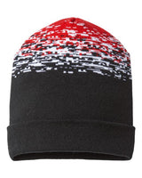CAP AMERICA RKS12 USA-Made Static Cuffed Beanie #color_Black/ White/ Red