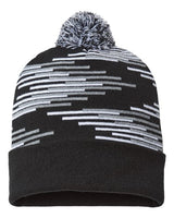 CAP AMERICA RKB12 USA-Made Bar Beanie #color_Black/ Heather Grey/ White