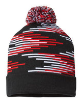CAP AMERICA RKB12 USA-Made Bar Beanie #color_Black/ True Red/ White