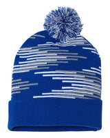CAP AMERICA RKB12 USA-Made Bar Beanie #color_True Royal/ Heather/ White