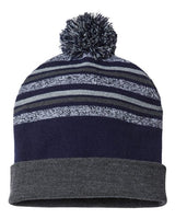 CAP AMERICA RKL12 USA-Made Striped Beanie #color_True Navy