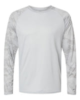 Paragon 216P Cayman Performance Camo Colorblocked Long Sleeve T-Shirt #color_Aluminum