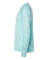 Paragon 216P Cayman Performance Camo Colorblocked Long Sleeve T-Shirt #color_Aqua Blue