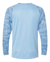 Paragon 216P Cayman Performance Camo Colorblocked Long Sleeve T-Shirt #color_Blue Mist