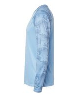 Paragon 216P Cayman Performance Camo Colorblocked Long Sleeve T-Shirt #color_Blue Mist