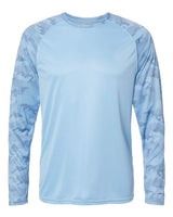 Paragon 216P Cayman Performance Camo Colorblocked Long Sleeve T-Shirt #color_Blue Mist