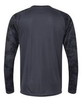 Paragon 216P Cayman Performance Camo Colorblocked Long Sleeve T-Shirt #color_Graphite
