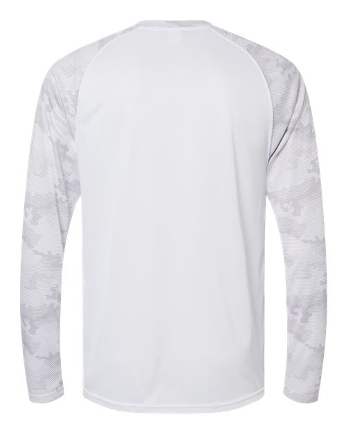 Paragon 216P Cayman Performance Camo Colorblocked Long Sleeve T-Shirt #color_White