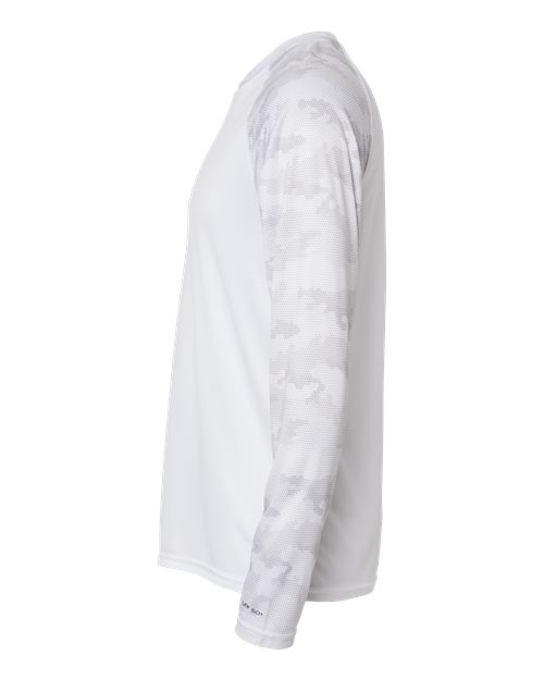 Paragon 216P Cayman Performance Camo Colorblocked Long Sleeve T-Shirt #color_White