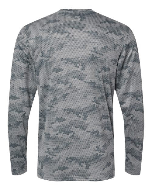 Paragon 217 Pompano Performance Camo Long Sleeve T-Shirt #color_Medium Grey