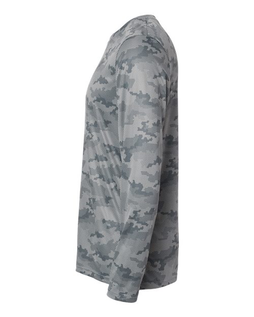 Paragon 217 Pompano Performance Camo Long Sleeve T-Shirt #color_Medium Grey