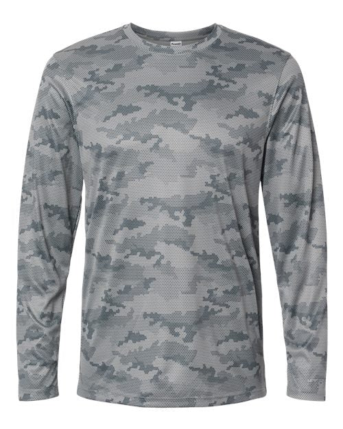 Paragon 217 Pompano Performance Camo Long Sleeve T-Shirt #color_Medium Grey