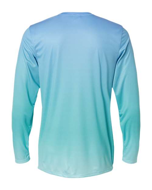 Paragon 225 Barbados Performance Pin Dot Long Sleeve T-Shirt #color_Blue Mist/ Light Teal