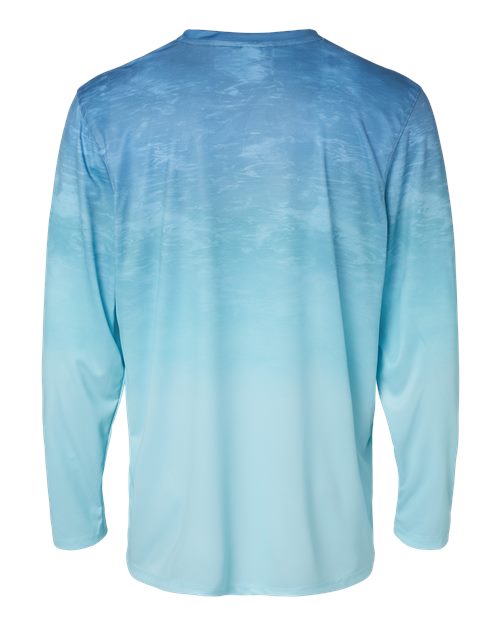 Paragon 229 Montauk Oceanic Fade Performance Long Sleeve T-Shirt #color_Blue Aqua Fade