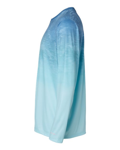 Paragon 229 Montauk Oceanic Fade Performance Long Sleeve T-Shirt #color_Blue Aqua Fade