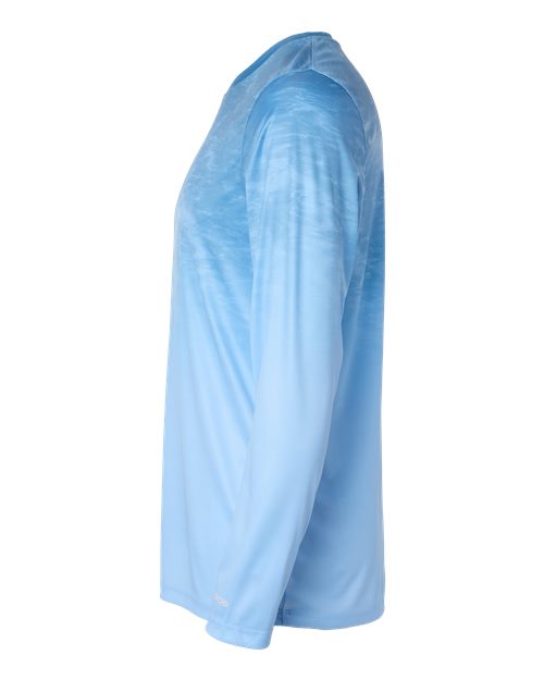 Paragon 229 Montauk Oceanic Fade Performance Long Sleeve T-Shirt #color_Blue Mist Fade