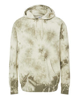 Independent Trading Co. PRM4500TD Midweight Tie-Dyed Hooded Sweatshirt #color_Tie Dye Olive