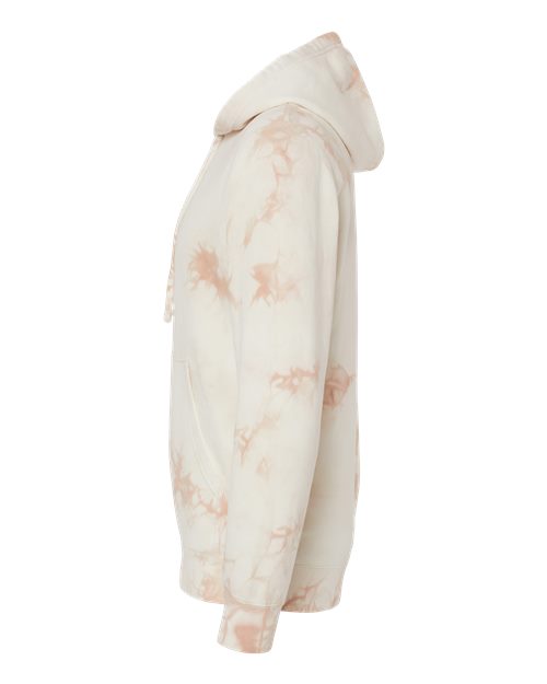 Independent Trading Co. PRM4500TD Midweight Tie-Dyed Hooded Sweatshirt #color_Tie Dye Dusty Pink