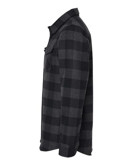 Independent Trading Co. EXP50F Flannel Shirt #color_Charcoal Heather/ Black