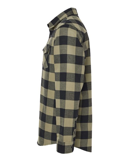 Independent Trading Co. EXP50F Flannel Shirt #color_Olive/ Black