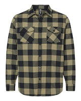 Independent Trading Co. EXP50F Flannel Shirt #color_Olive/ Black