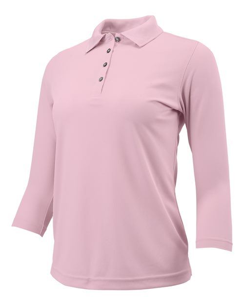 Paragon 120 Women's Lady Palm Three-Quarter Sleeve Polo #color_Charity Pink