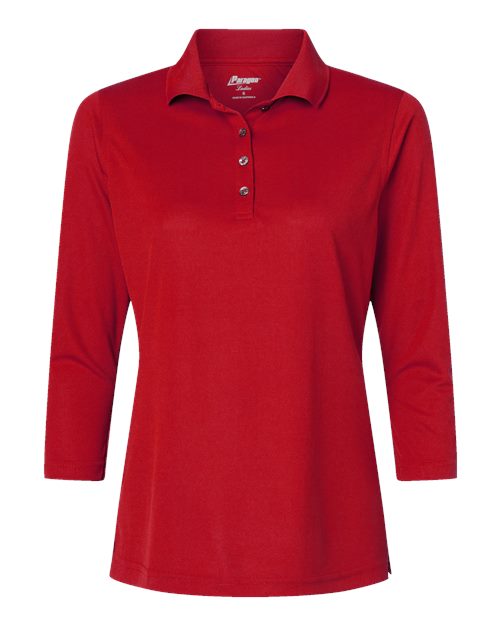 Paragon 120 Women's Lady Palm Three-Quarter Sleeve Polo #color_Red