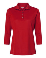 Paragon 120 Women's Lady Palm Three-Quarter Sleeve Polo #color_Red